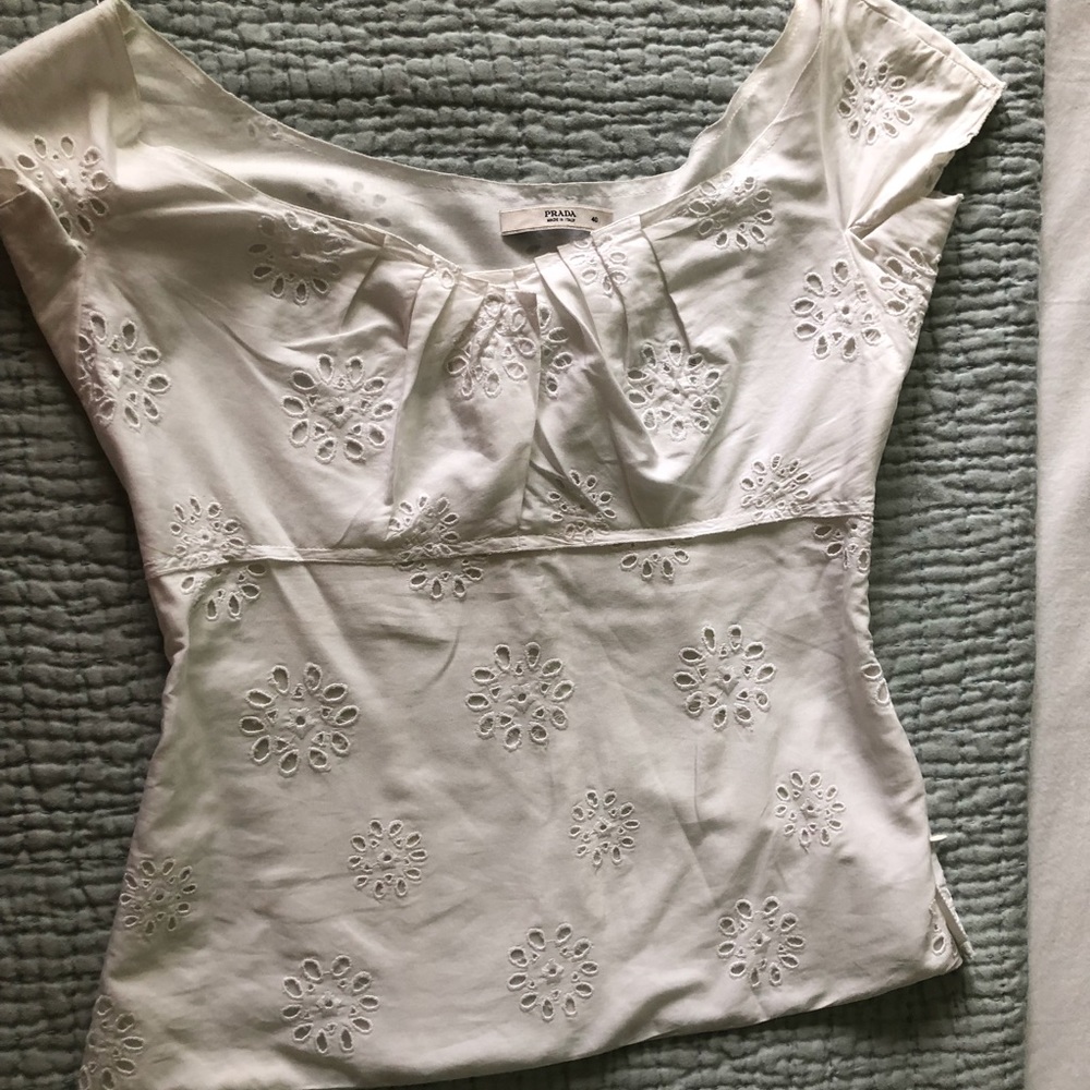 Prada Eyelet Top
